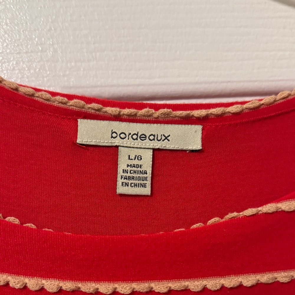 Bordeaux Red Striped Dress - Picture 2 of 6